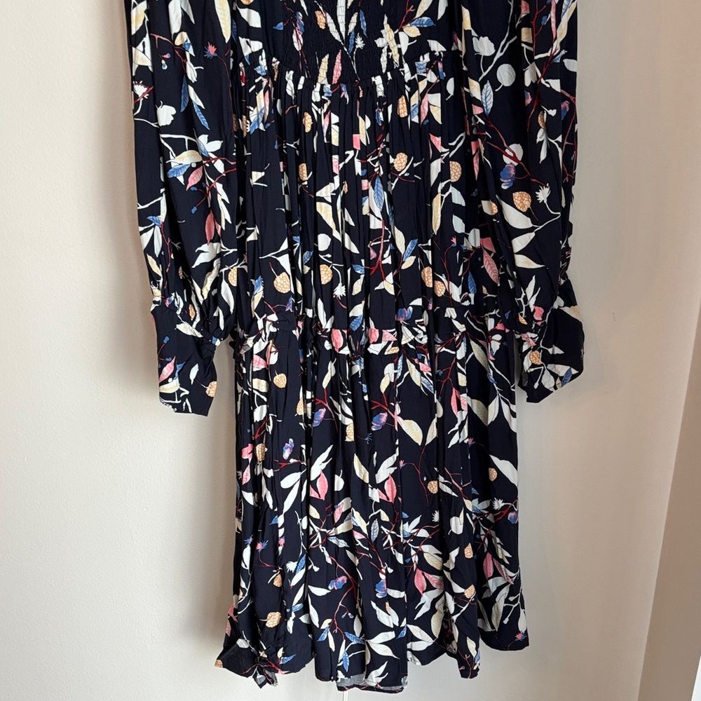 Elf Balielf Floriana Long Sleeve Midi Dress navy bell long sleeve Dress women M - Picture 13 of 16